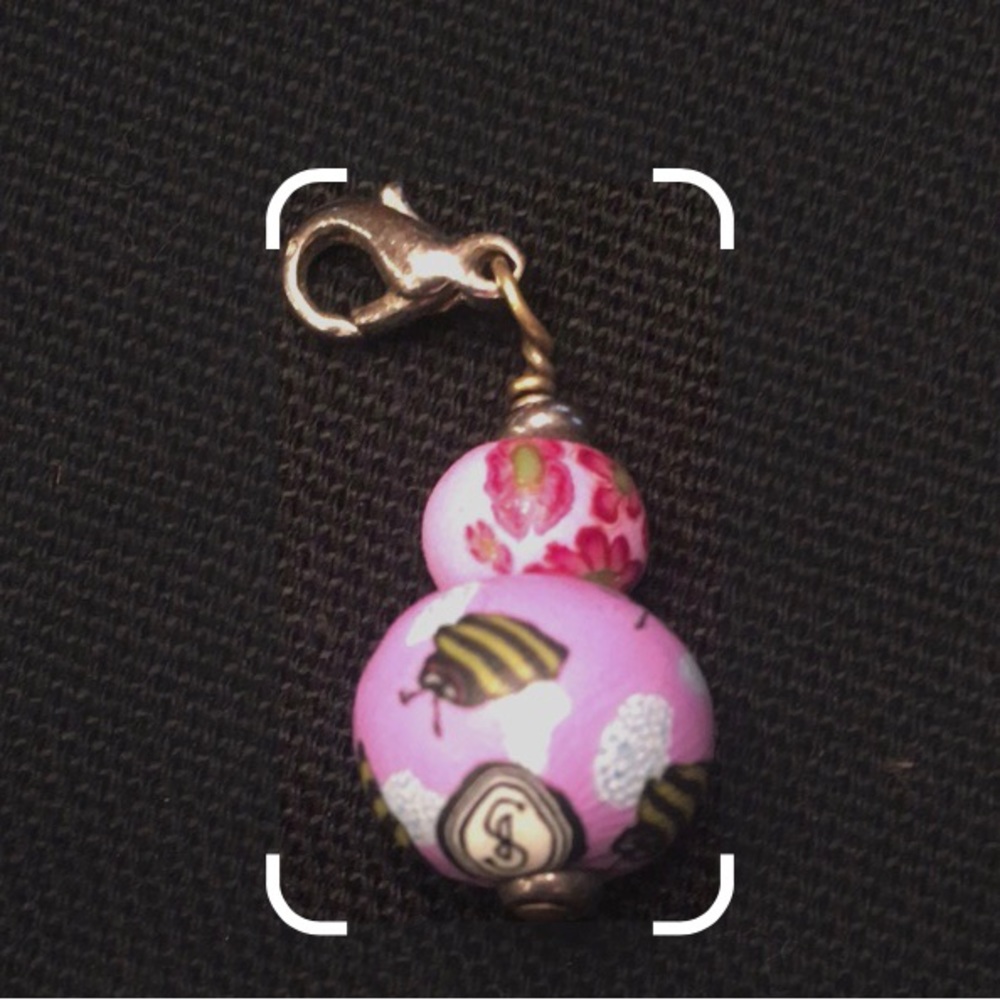 She Beads Bumblebee Charm or Zipper Pull